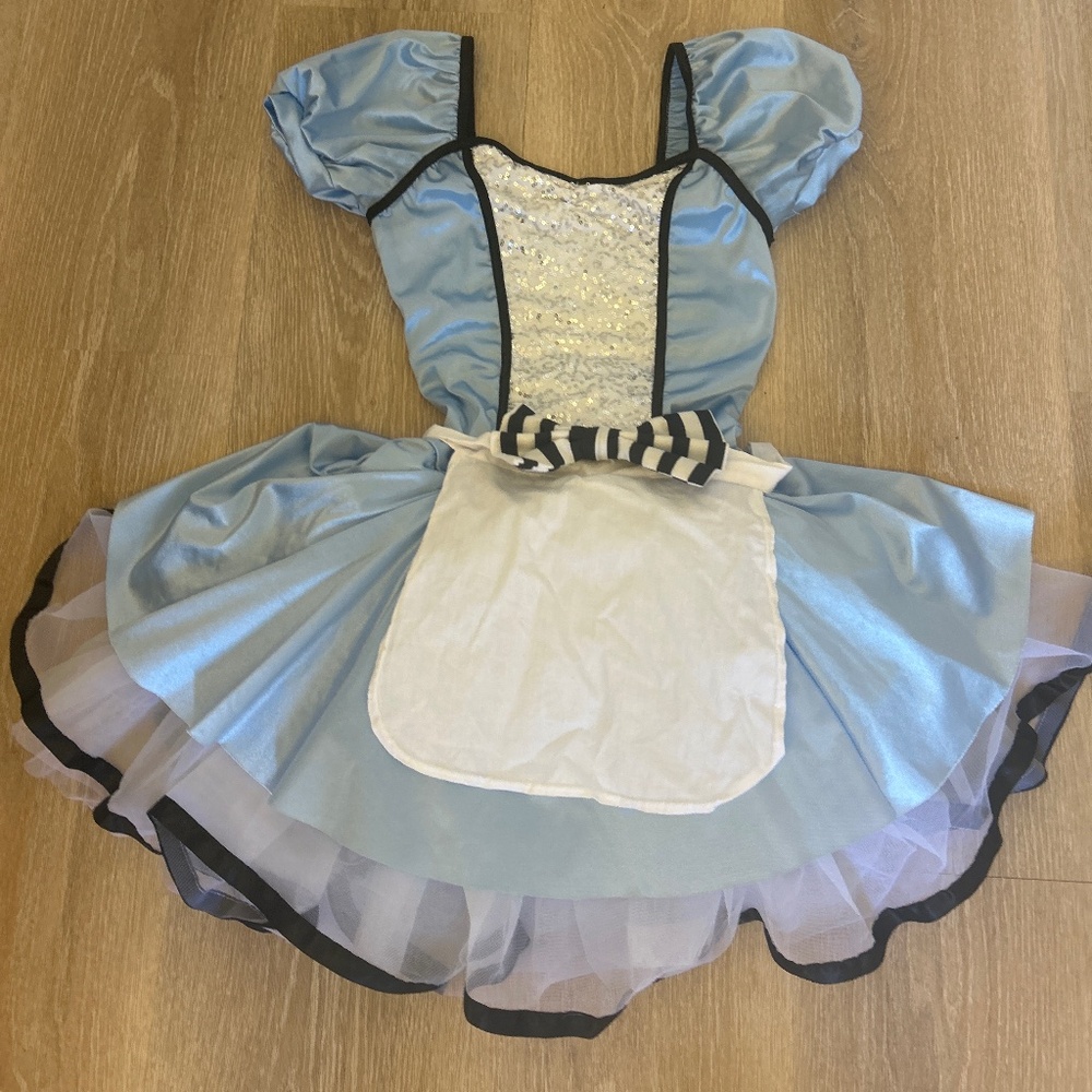 Blue silk dress